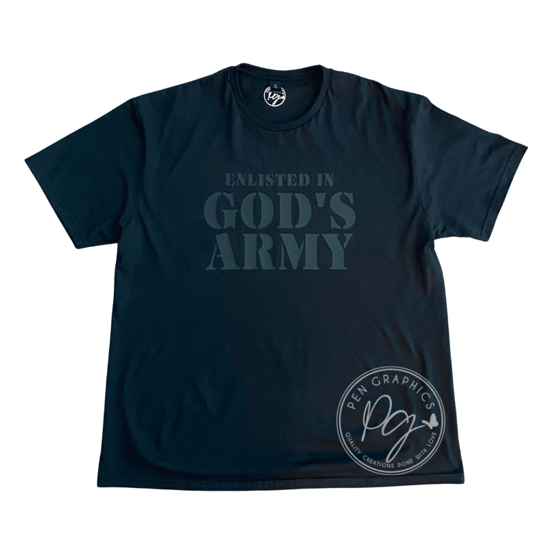 ENLISTED IN GOD'S ARMY Tee - Pen Graphics